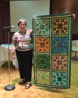 Sandra Birnbaum - with 72 block quilt
