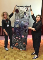 Susan Avishai (guest) - wall hanging with recycled garments (with Laya and Rikki supporting)